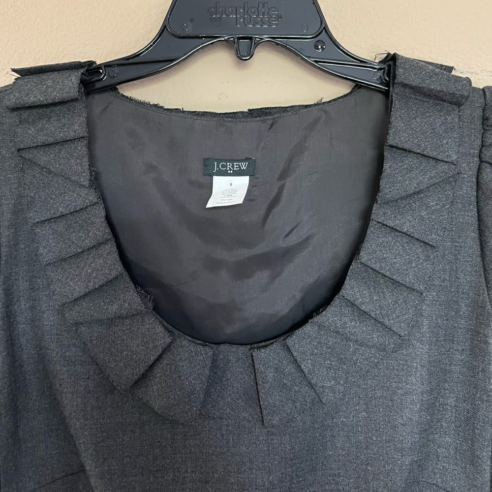 J. Crew Wool Blend Ruffle Neck Shift Dress - Picture 4 of 9